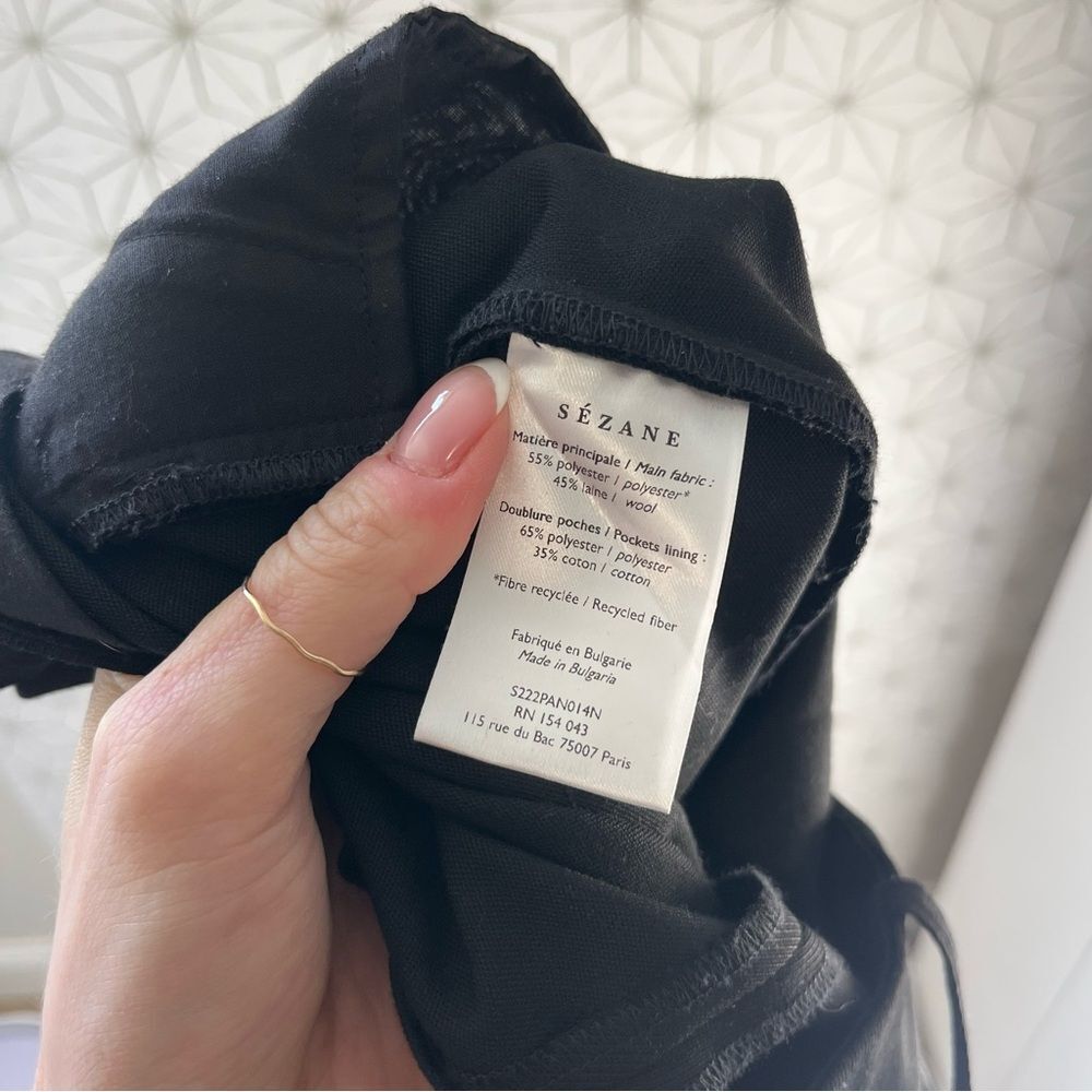 Sezane Black Twill Dress Pant - Picture 9 of 11
